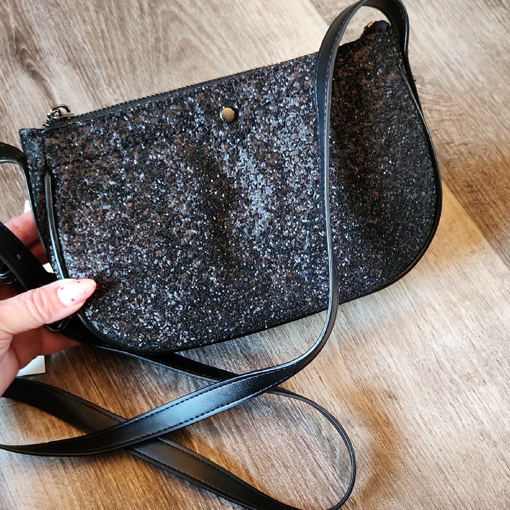 A New Day Black Glitter Crossbody Bag